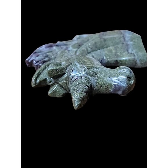 Dragon Blood Unicorn Figurine Detail Carved Gemstone Healing  Head Green Purple - Picture 10 of 16